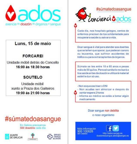 Doazón de Sangue en Soutelo e Forcarei Doazón de Sangue en Soutelo e Forcarei